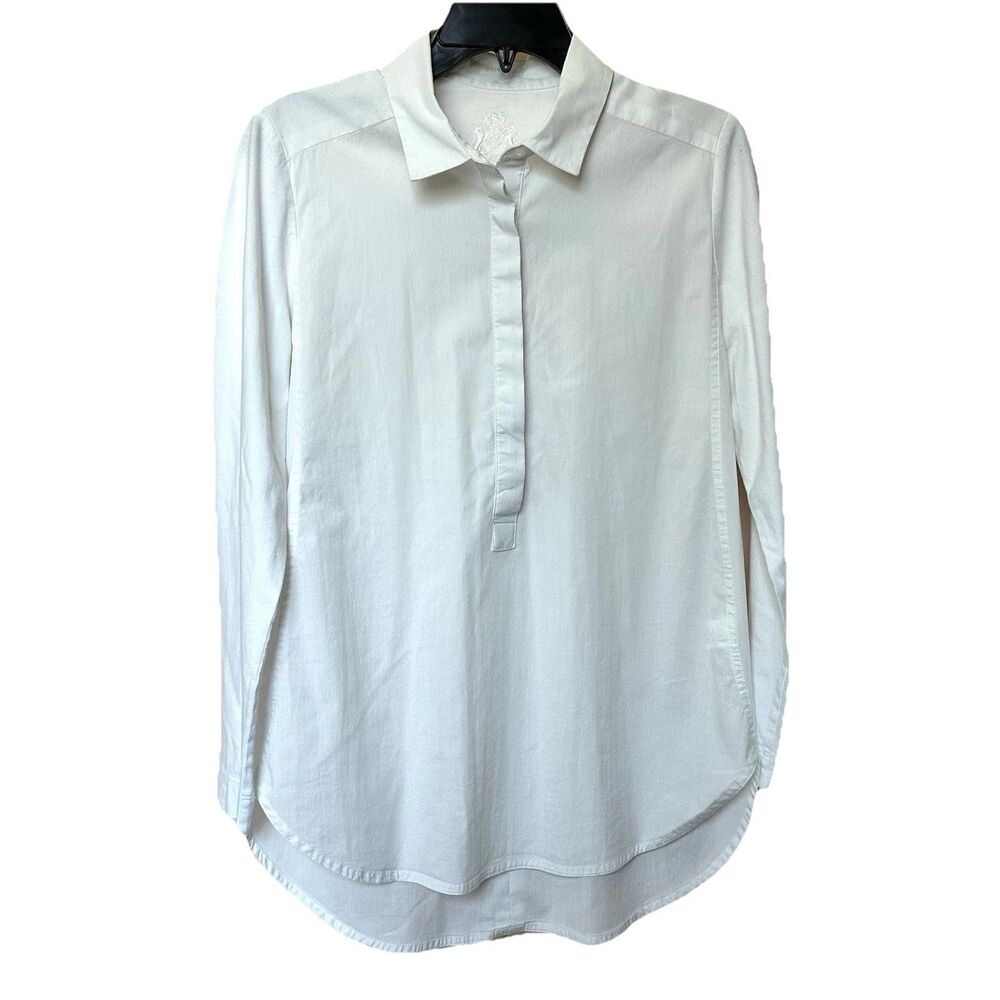 English Laundry Blouse Women’s Sm Long Sleeve Pullover White Career Preppy Crisp